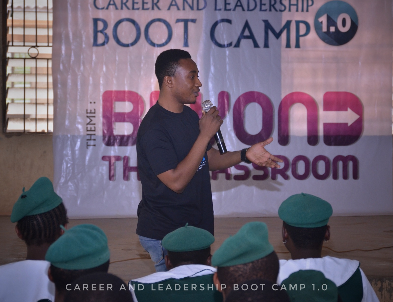 A facilitator speaking to students at the 2019 Career and Leadership Boot Camp